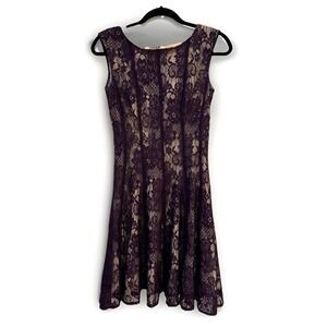 DB Est 1962 Womens Plum Lace Dress Sz 6 Whimsigoth Fairy Grunge Dark Feminine